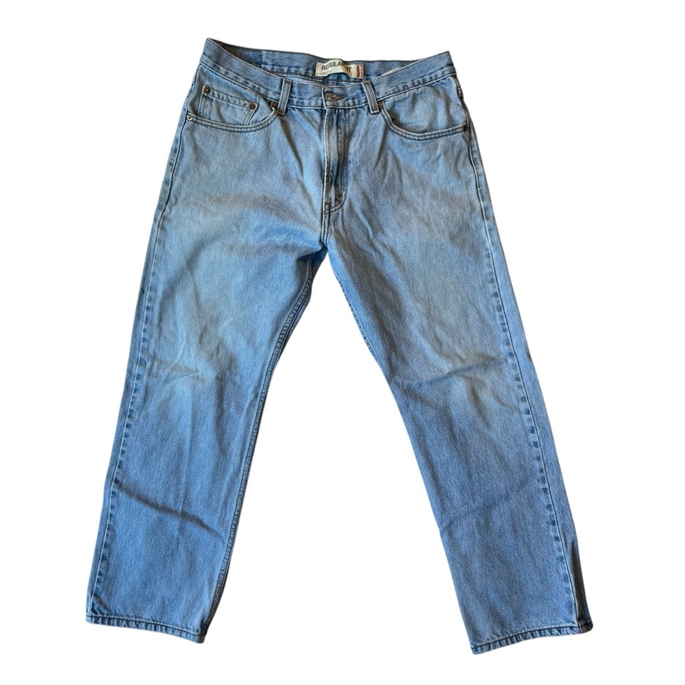 Levis 505 straight leg Vintage Y2K jeans 34 x 29 Light blue wash Mens Denim - Picture 2 of 8